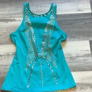 bebe Turquoise Studded Women's Blouse